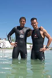 Beim 1. München Triathlon: Lothar Leder (Platz 1) und Jan Sibbesen (Platz 2) (Foto: Martin Schmitz)